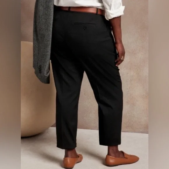 NWT! Banana Republic Black Cropped Avery Dress Pants - 14 tall  💛🩵 - Picture 4 of 4